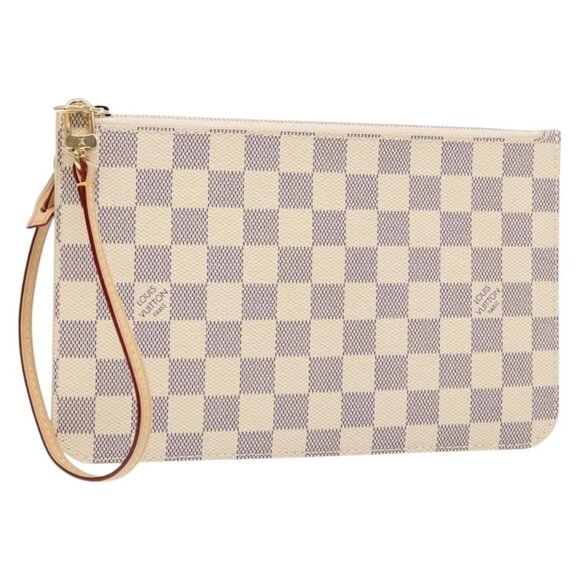 LOUIS VUITTON Damier Azur Neverfull MM Pouch Pouch LV Auth BA4707 - Picture 1 of 16